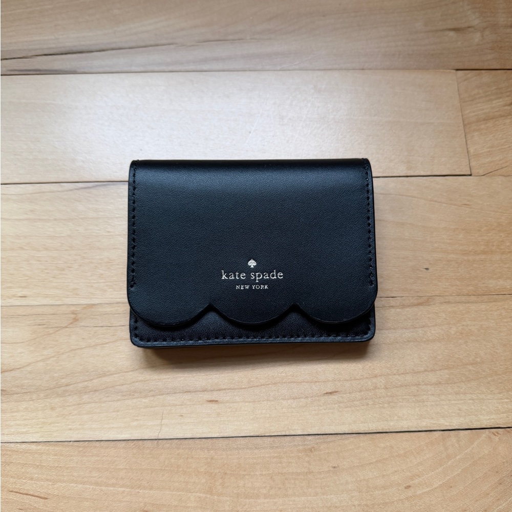 Kate Spade Black Scalloped Card Case Wallet